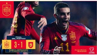 欧预赛-西班牙3-1轻取格鲁吉亚6连胜收官&头名出线 加维膝盖重伤离场