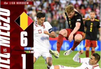 欧国联-比利时6-1大胜波兰 特罗萨德神仙球梅开二度
