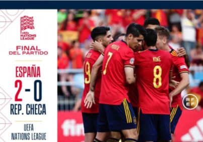 欧国联-西班牙2-0捷克升至小组第一 索莱尔萨拉维亚破门