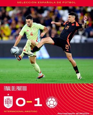 友谊赛-西班牙0-1哥伦比亚 迪亚斯献精彩助攻制胜17岁库巴西首秀