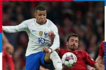 欧国联-法国连丢两球0-2不敌丹麦 姆巴佩错失单刀