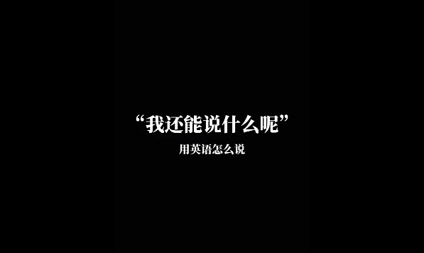 “我还能说什么呢？”用英语怎么说..